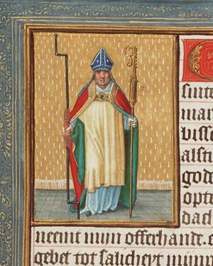 St. Erasmus of Formiae as bishop holding a windlass