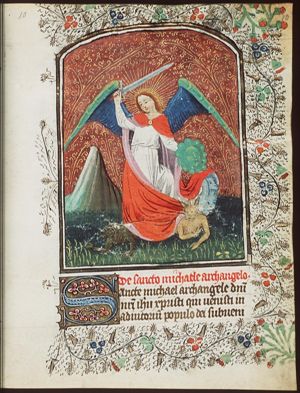 St. Michael conquering the dragon (Satan)