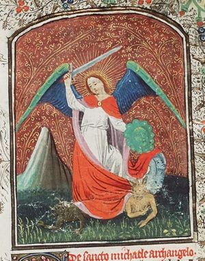 St. Michael conquering the dragon (Satan)