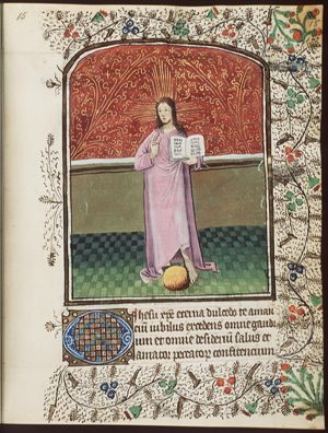 Salvator Mundi: Christ making a blessing gesture, an orb at his feet