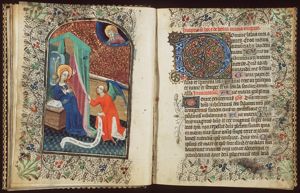 The Annunciation: Gabriel announces Christ's birth to Mary