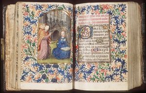 The Annunciation: Gabriel announces Christ's birth to Mary