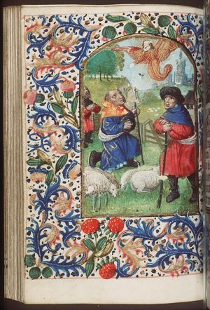 Annunciation of Christ's birth to the shepherds