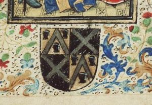 Coat of arms of Willem Moreel and his wife Barbara van Vlaenderbergh