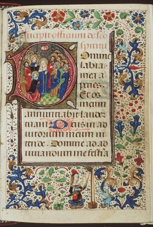 Pentecost: the Holy Spirit descends upon Mary and the apostles
