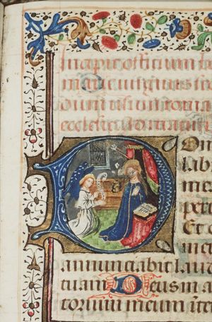 The Annunciation: Gabriel announces Christ's birth to Mary
