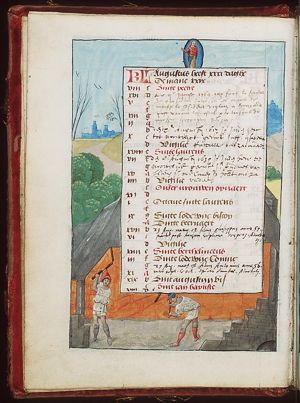 August: men threshing; Virgo