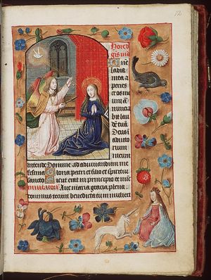 The Annunciation: Gabriel announces Christ's birth to Mary