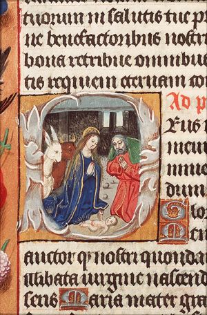 The Nativity: the adoration of the Christ-child by Mary and St. Joseph