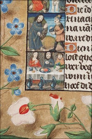 The temptation of Christ in the desert: Satan asks him to change stones into (4th of 5) bread