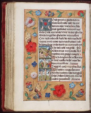 The five wounded limbs of Christ: heart, hands, and feet and crown of thorns (1st of 4)