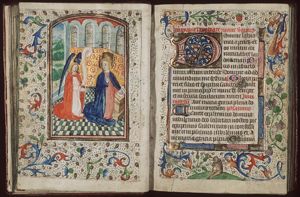 The Annunciation: Gabriel announces Christ's birth to Mary