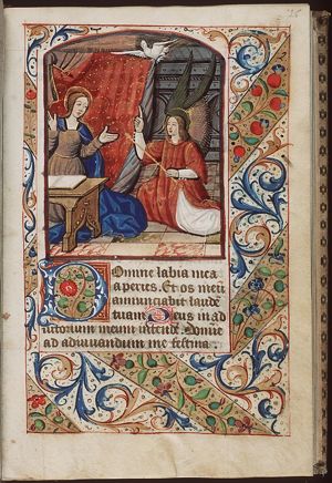 The Annunciation: Gabriel announces Christ's birth to Mary