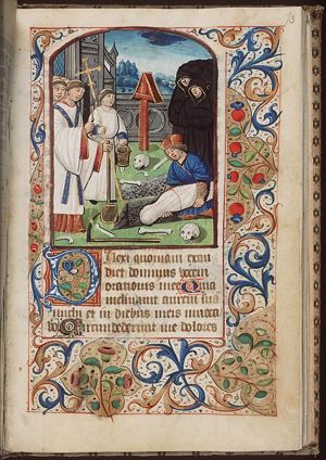 Burial service on a grave-yard