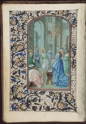 Pentecost: the Holy Spirit descends upon Mary and the apostles
