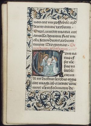 The Evangelist St. Matthew writing, with his symbol the angel