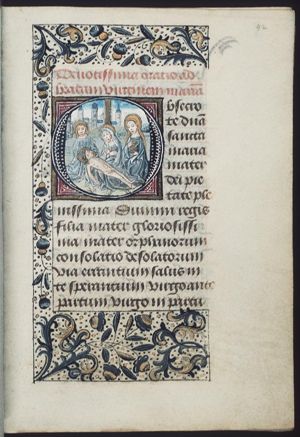Lamentation: the dead Christ lamented by Mary, St. John and St. Mary Magdalene
