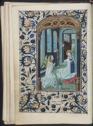 The Annunciation: Gabriel announces Christ's birth to Mary