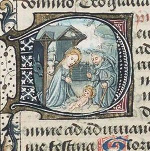 The Nativity: the adoration of the Christ-child by Mary and St. Joseph