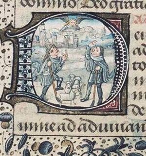 Annunciation of Christ's birth to the shepherds