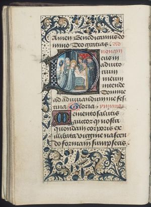 The circumcision of the Christ-child in the temple by a priest