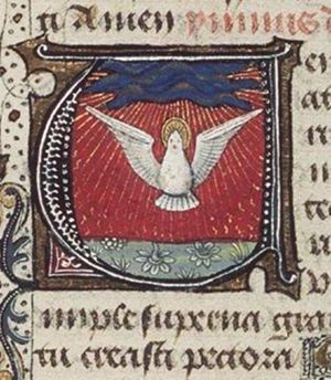 The Holy Spirit represented as a dove