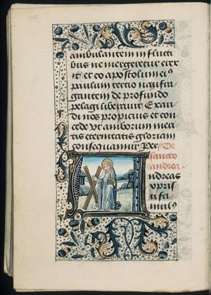 St. Andrew holding a book and the X-shaped cross