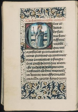 St. James the Great holding a book and a staff