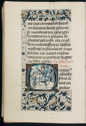 St. Martin, Bishop of Tours, gives part of his cloak to a beggar