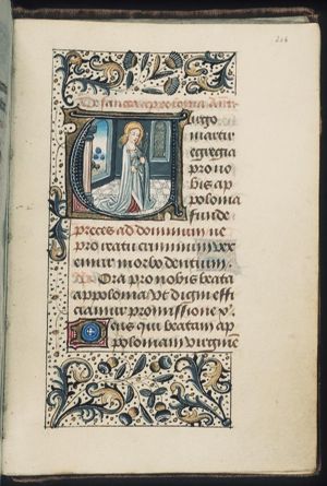 St. Apollonia of Alexandria holding a tooth in pincers
