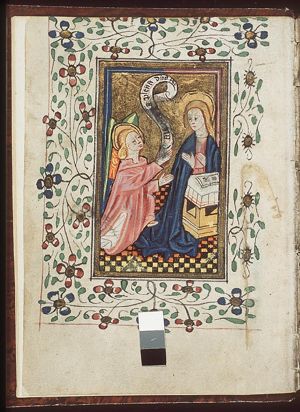 The Annunciation: Gabriel announces Christ's birth to Mary
