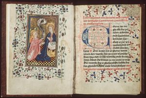 The Annunciation: Gabriel announces Christ's birth to Mary