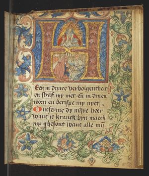 God the Father as a bearded old man; nun confessing