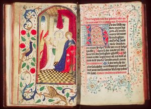 The Annunciation: Gabriel announces Christ's birth to Mary