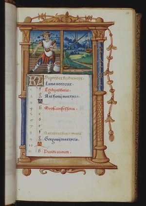 September: a man sowing