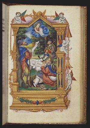 The annunciation of Christ's birth to the shepherds