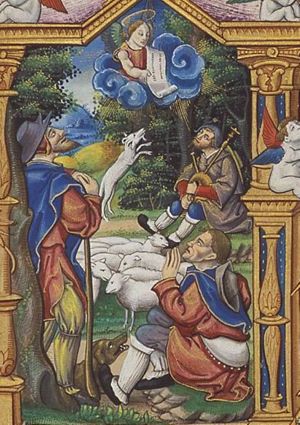 The annunciation of Christ's birth to the shepherds