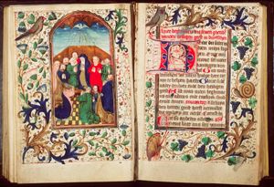 Pentecost: the Holy Spirit descends upon Mary and the apostles