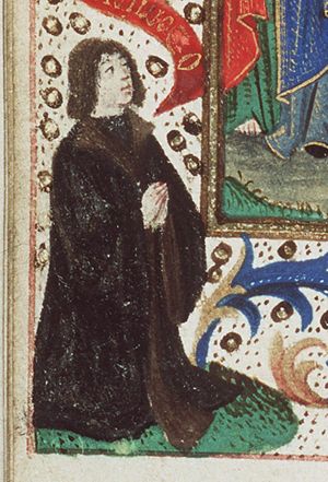 Kneeling donor, praying